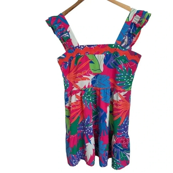 Umgee Colorful Floral Midi Dress Size Large - Picture 2 of 8